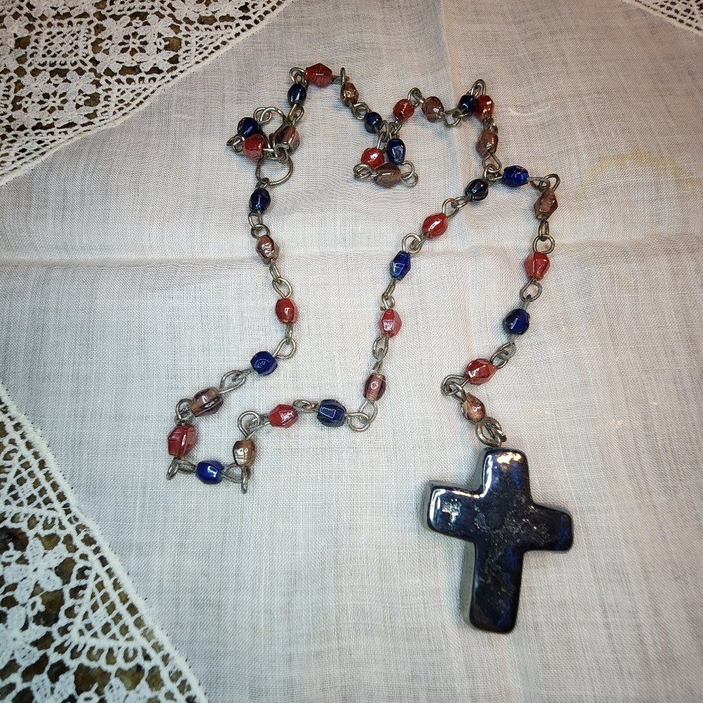 One of a Kind Vintage Rosary With Gems